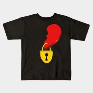 Couple matching shirt, key and lock Kids T-Shirt